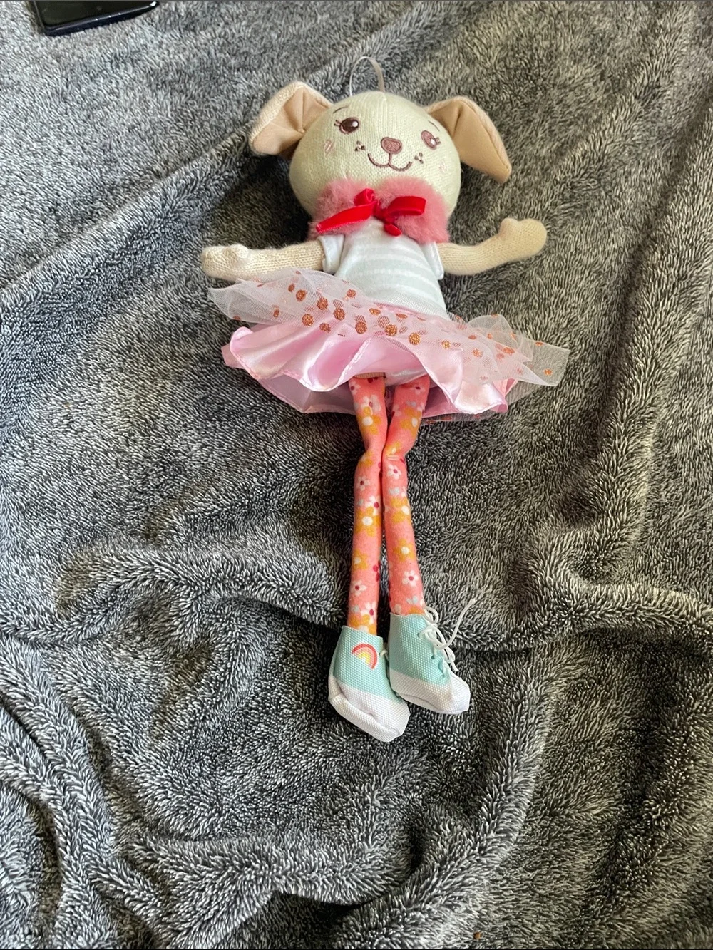 Plush Pink Dog Dress-Up Toy with Tulle Skirt
